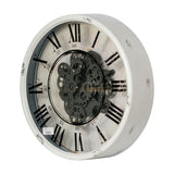 Rustic White Industrial Gear Vintage Wall Clock - Homeroots