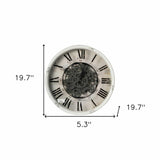 Rustic White Industrial Gear Vintage Wall Clock - Homeroots - Flyclothing LLC