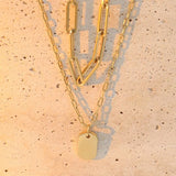18K Gold-Plated Double Layered Necklace - Trendsi - Flyclothing LLC