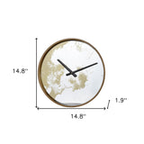 Gold Dust 14" Modern Round Wall Clock - Homeroots - Flyclothing LLC