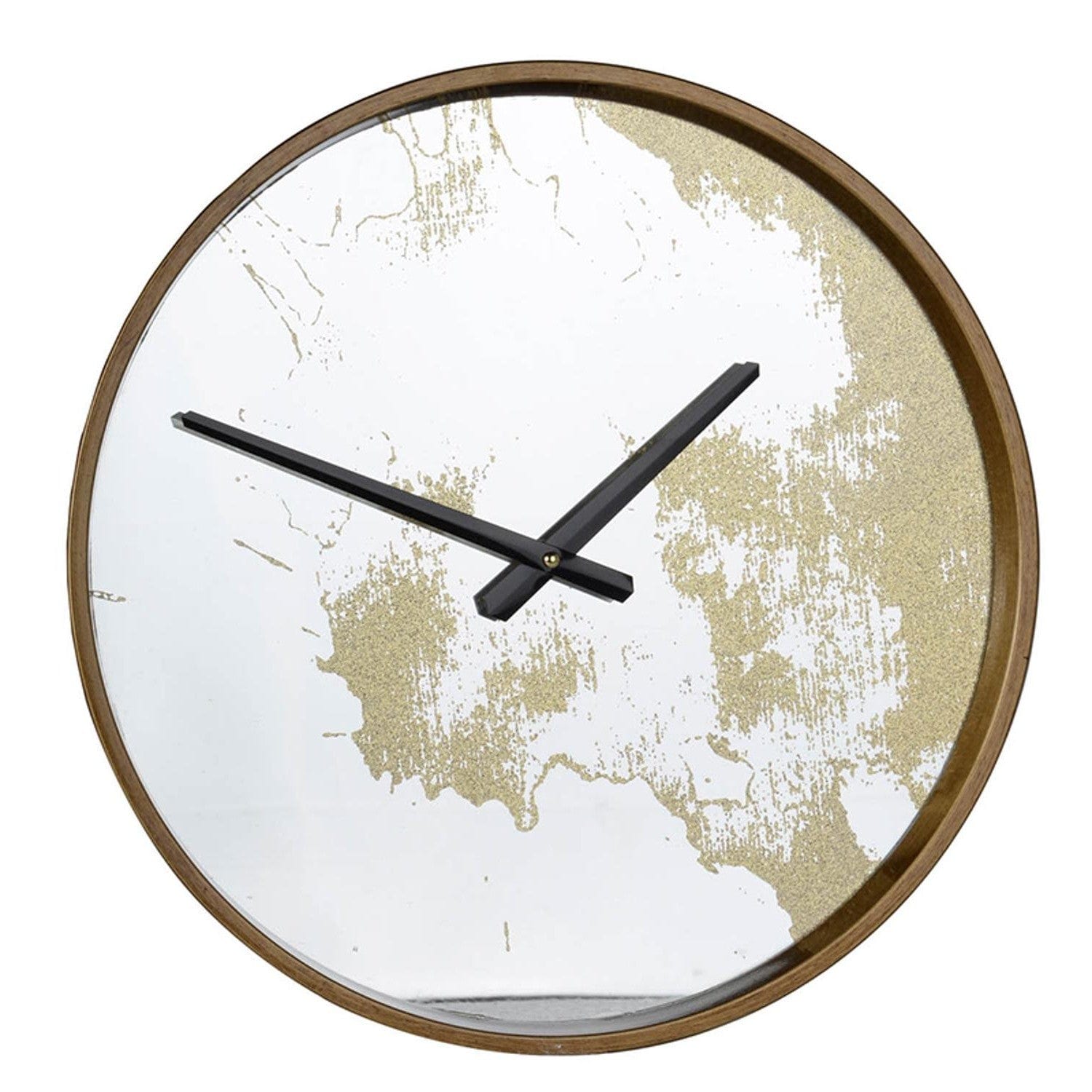 Gold Dust 14" Modern Round Wall Clock - Homeroots