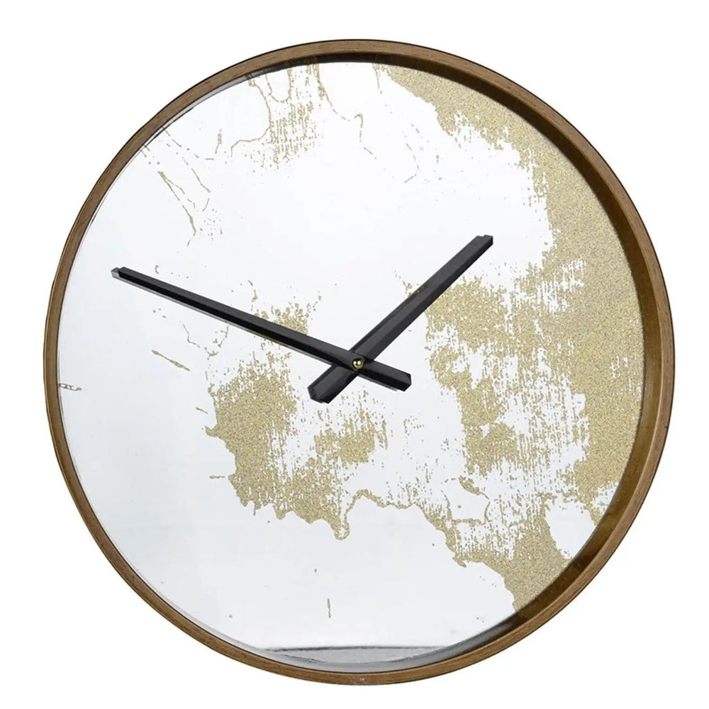 Gold Dust 14" Modern Round Wall Clock - Homeroots - Flyclothing LLC