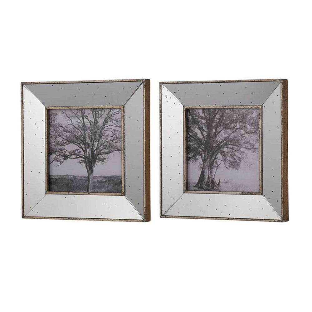 Set of 2 Vintage Style Mirrored Square Picture Frames - Homeroots - Flyclothing LLC