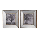 Set of 2 Vintage Style Mirrored Square Picture Frames - Homeroots