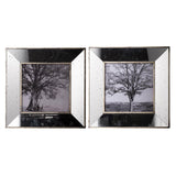 Set of 2 Vintage Style Mirrored Square Picture Frames - Homeroots