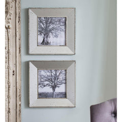 Set of 2 Vintage Style Mirrored Square Picture Frames - Homeroots