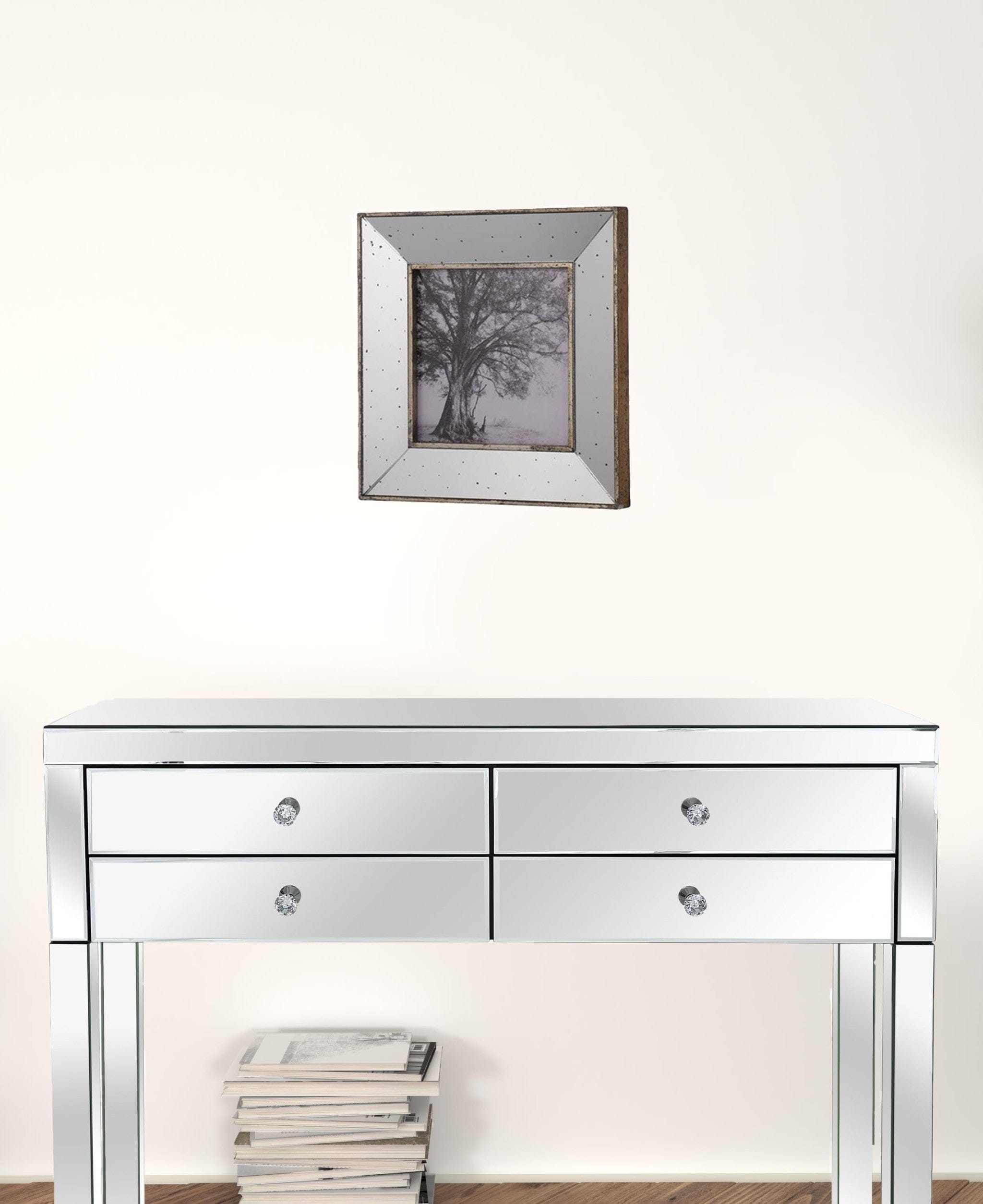 Set of 2 Vintage Style Mirrored Square Picture Frames - Homeroots