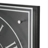 24" Black and Silver Vintage Style Gears Square Wall Clock - Homeroots - Flyclothing LLC