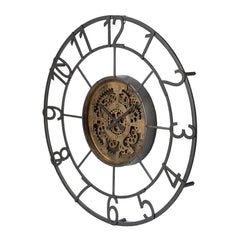 Round Decorative Gear Iron Wall Clock - Homeroots