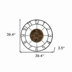 Round Decorative Gear Iron Wall Clock - Homeroots