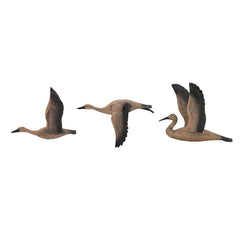 Set of Three Flying Geese Carved Wood 3D Wall Art - Homeroots