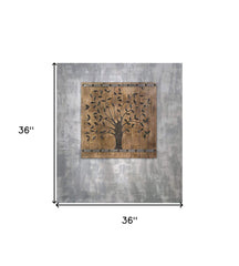 Rustic Brown Barn Door Tree of Life Wall Art - Homeroots