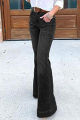 Full Size Flare Jeans with Pockets Plus Size - Trendsi - Flyclothing LLC