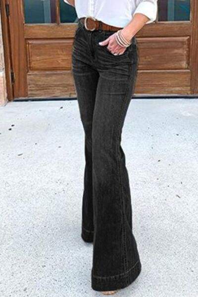 Full Size Flare Jeans with Pockets Plus Size - Trendsi - Flyclothing LLC