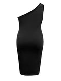 Plus Size Twisted One Shoulder Sleeveless Midi Dress - Trendsi
