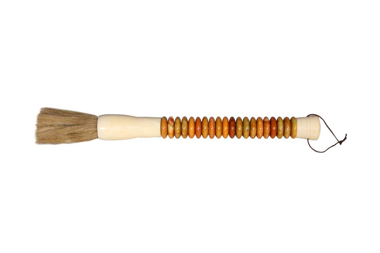 Yellow And Brown Jade Abacus Disc Decorative Calligraphy Brush - Homeroots - Flyclothing LLC