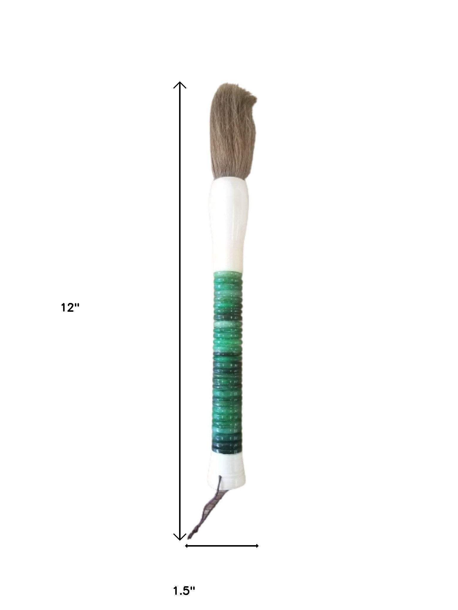 Light Green Jade Abacus Disc Decorative Calligraphy Brush - Homeroots - Flyclothing LLC