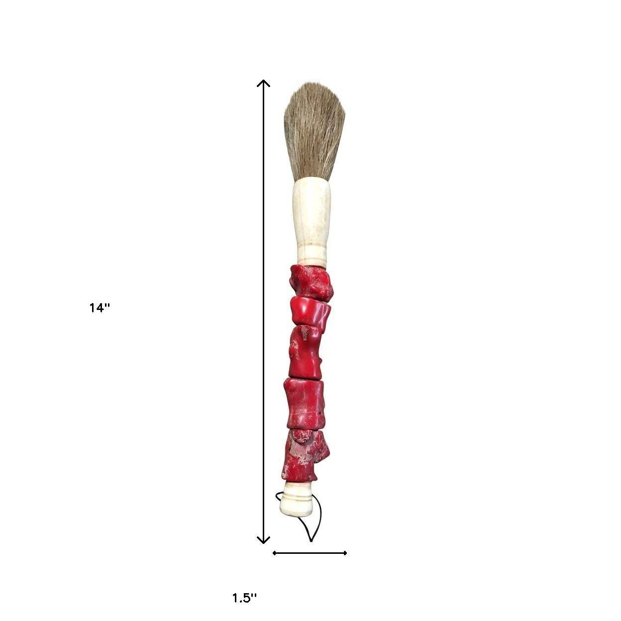 Red Chunky Coral Decorative Calligraphy Brush - Homeroots - Flyclothing LLC