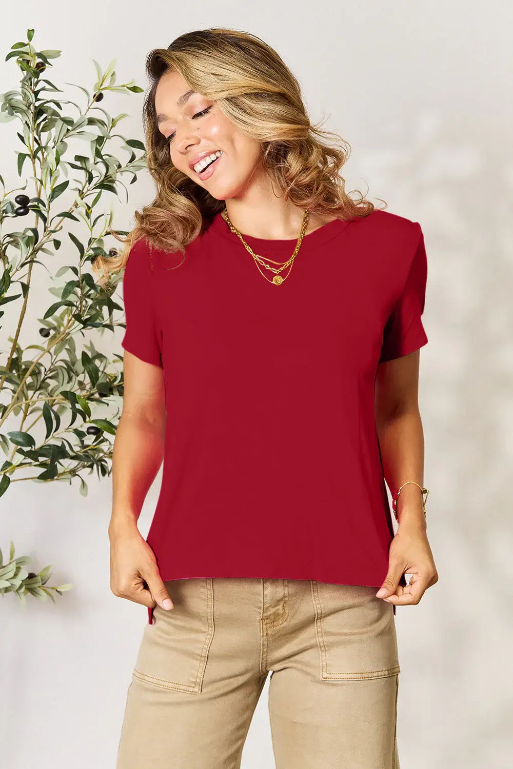Basic Bae Full Size Round Neck Short Sleeve T-Shirt - ShopBasicbae - Flyclothing LLC