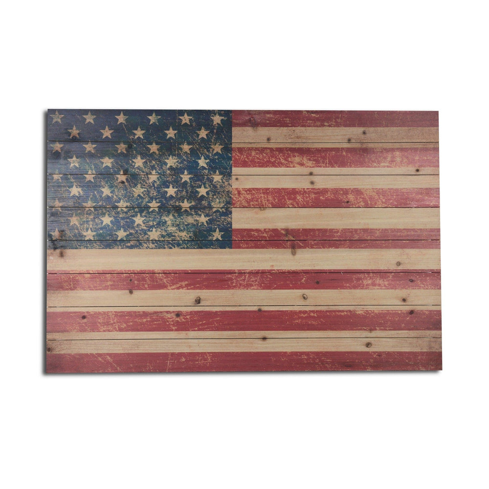36" USA Flag Wood Plank Wall Art - Homeroots - Flyclothing LLC