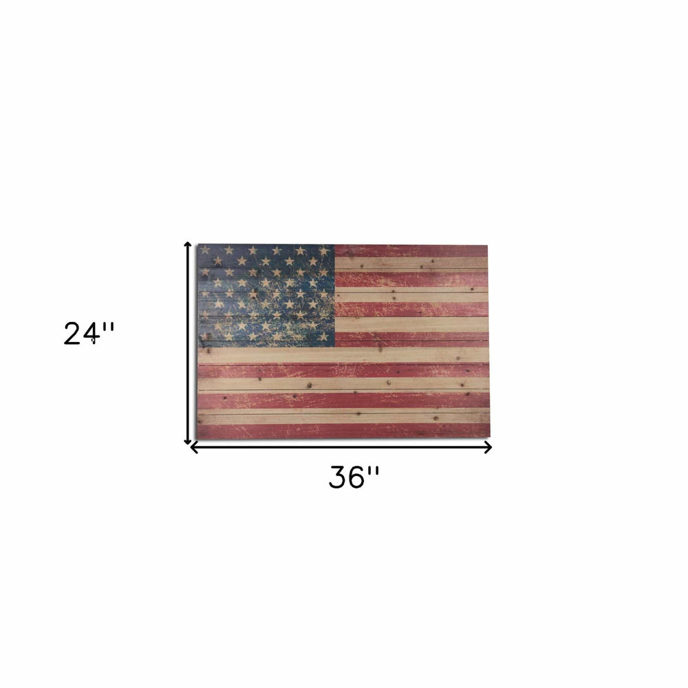36" USA Flag Wood Plank Wall Art - Homeroots - Flyclothing LLC