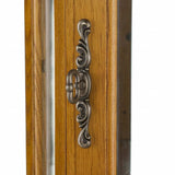 Golden Oak Scallop Top Lighted Corner Curio Cabinet - Homeroots - Flyclothing LLC