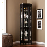 Elegant Black Lighted Curio Cabinet - Homeroots