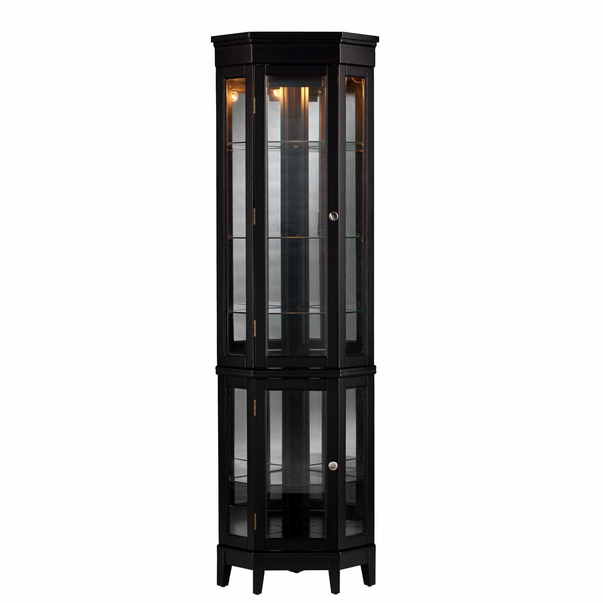 Elegant Black Lighted Curio Cabinet - Homeroots - Flyclothing LLC