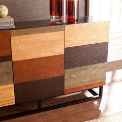 Patch Mid Century Mod Color Block Three Door Accent Cabinet - Homeroots