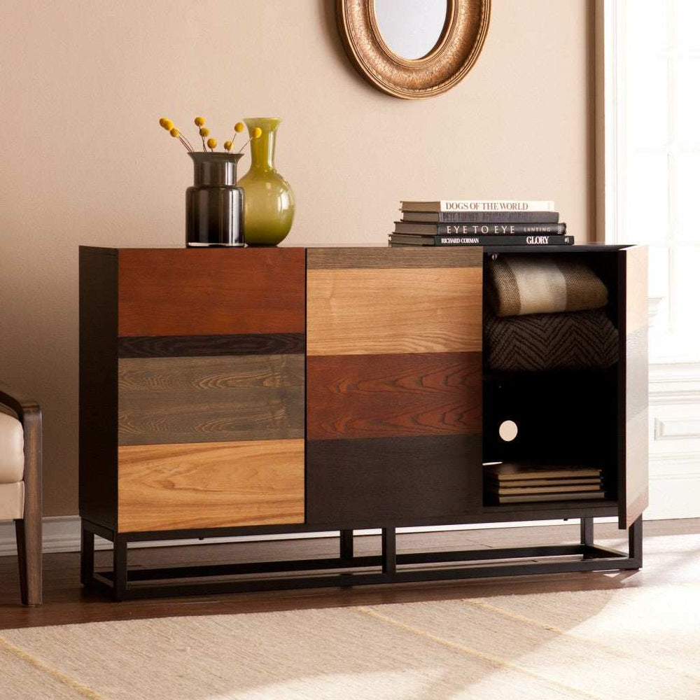 Patch Mid Century Mod Color Block Three Door Accent Cabinet - Homeroots - Flyclothing LLC