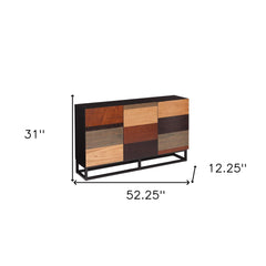 Patch Mid Century Mod Color Block Three Door Accent Cabinet - Homeroots