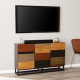 Patch Mid Century Mod Color Block Three Door Accent Cabinet - Homeroots