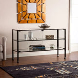 Rustic Black and Glass Double Door Cabinet - Homeroots