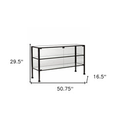 Rustic Black and Glass Double Door Cabinet - Homeroots