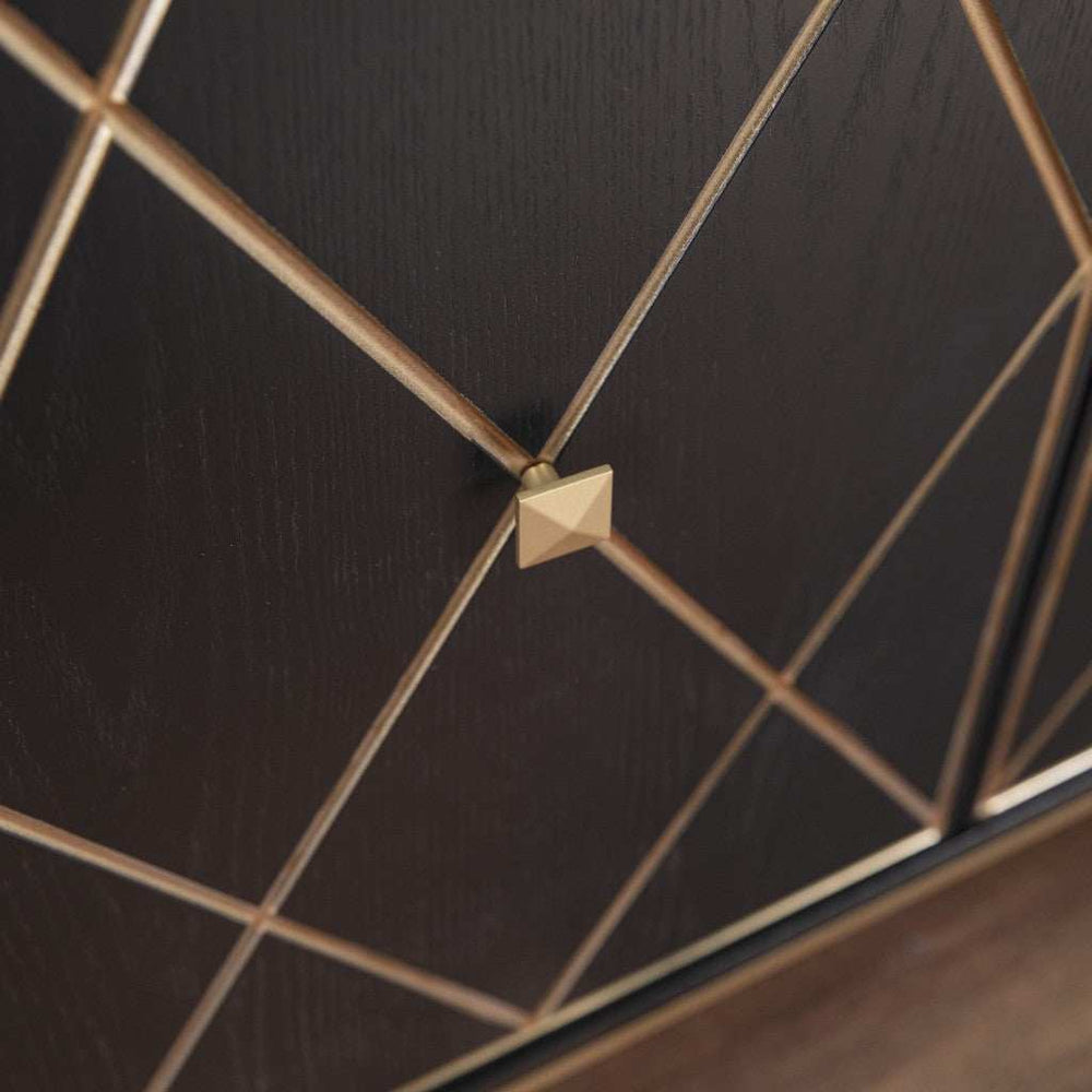 Black and Gold Harlequin Sideboard Storage Cabinet - Homeroots - Flyclothing LLC