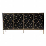 Black and Gold Harlequin Sideboard Storage Cabinet - Homeroots