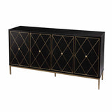 Black and Gold Harlequin Sideboard Storage Cabinet - Homeroots - Flyclothing LLC