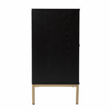 Black and Gold Harlequin Sideboard Storage Cabinet - Homeroots