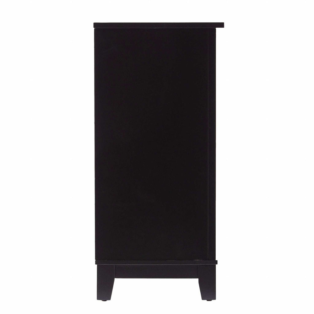 Black and Cane Bamboo Accent Storage Cabinet - Homeroots - Flyclothing LLC