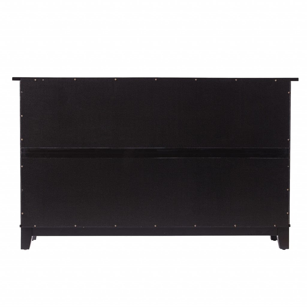 Black and Cane Bamboo Accent Storage Cabinet - Homeroots