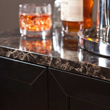 Metro Black Wood and Marble Bar Cabinet - Homeroots - Flyclothing LLC
