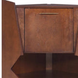 Cosmo Brown and Black Corner Bar Cabinet - Homeroots - Flyclothing LLC