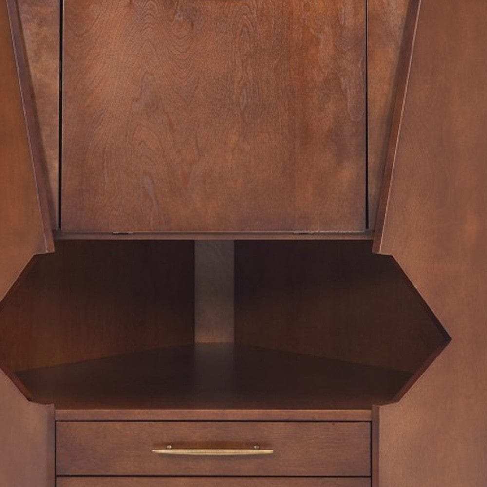 Cosmo Brown and Black Corner Bar Cabinet - Homeroots - Flyclothing LLC