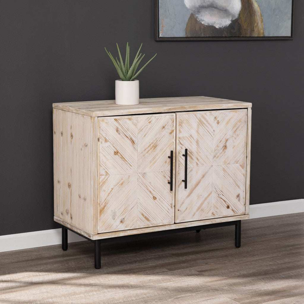 Modern Farmhouse Rustic Natural Accent Storage Cabinet - Homeroots - Flyclothing LLC