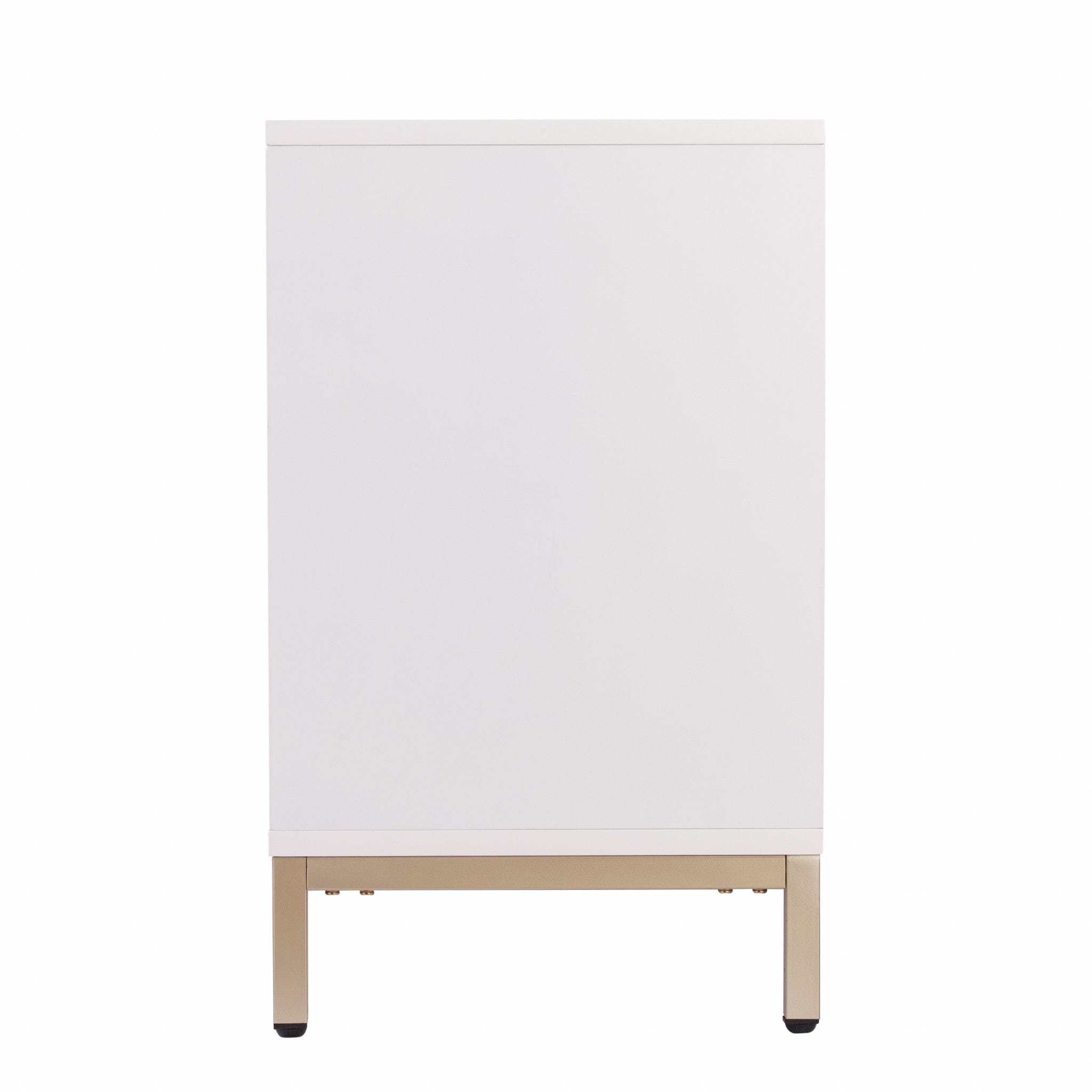 White and Gold Moroccan Dynasty Three Door Accent Cabinet