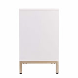 White and Gold Moroccan Dynasty Three Door Accent Cabinet - Homeroots - Flyclothing LLC