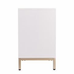 White and Gold Moroccan Dynasty Three Door Accent Cabinet