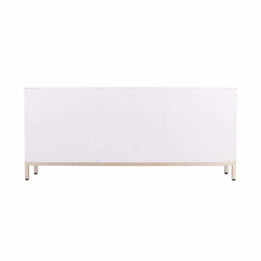 White and Gold Moroccan Dynasty Three Door Accent Cabinet - Homeroots - Flyclothing LLC