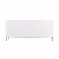 White and Gold Moroccan Dynasty Three Door Accent Cabinet