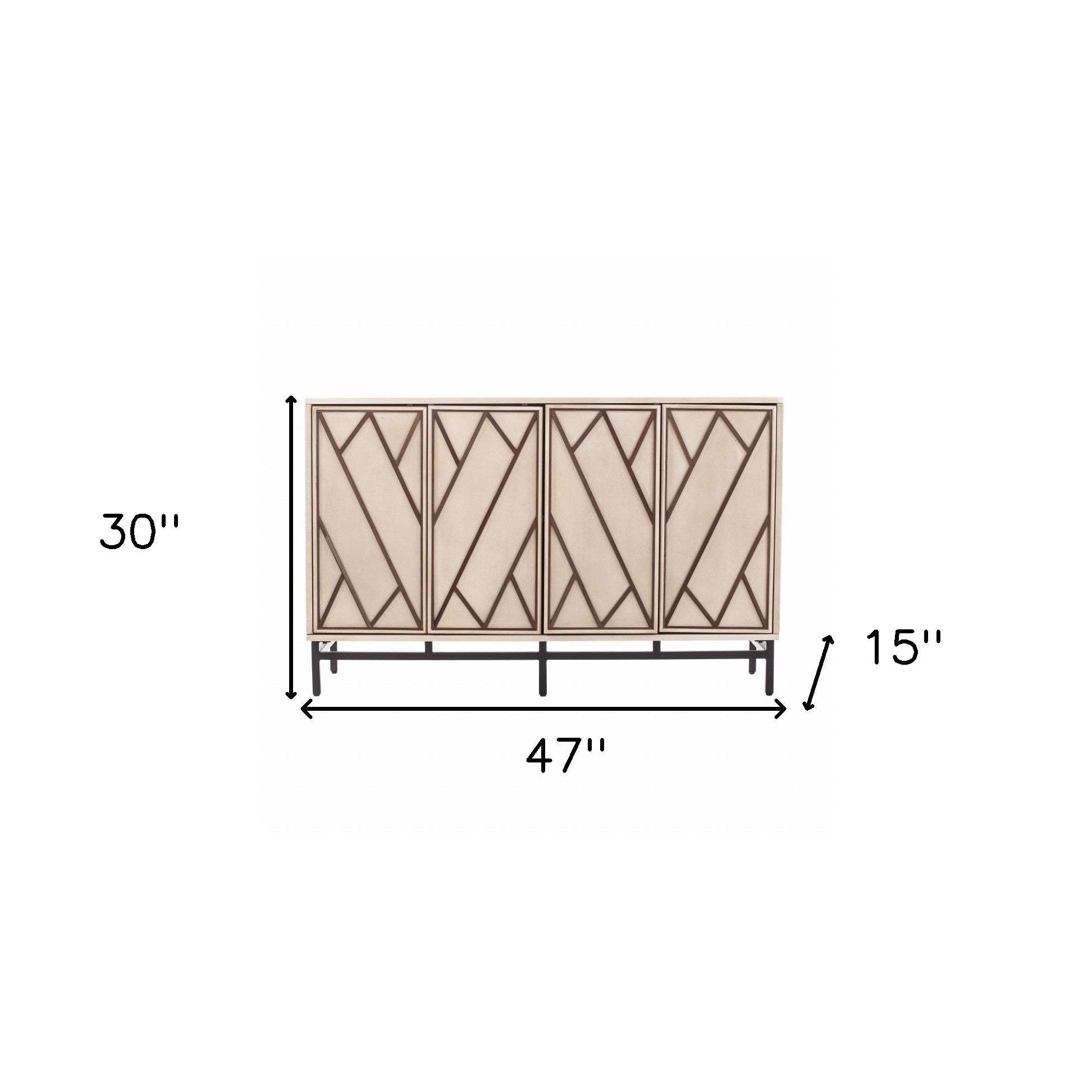 Champagne Deco Buffet Storage Cabinet - Homeroots - Flyclothing LLC